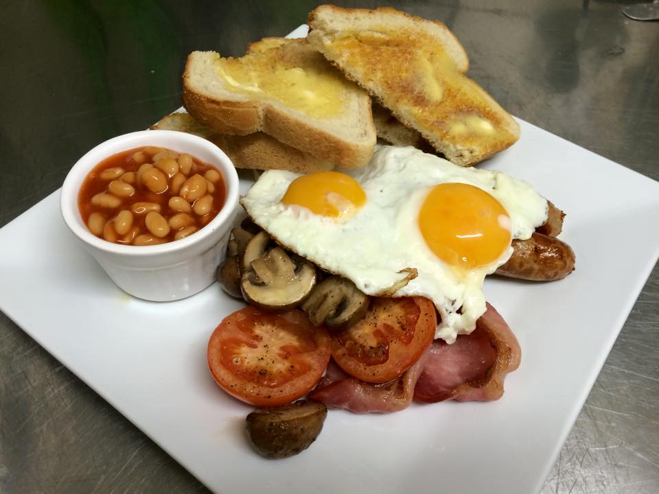 Full English breakfast in Sheffield, Yorkshire